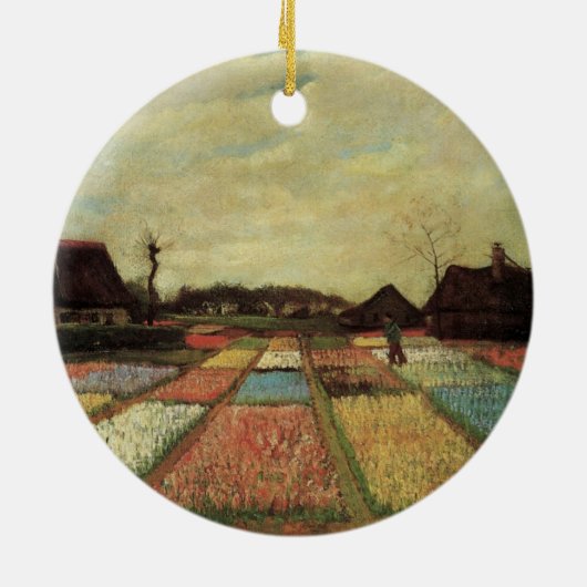 Bulb Fields van Vincent van Gogh Keramisch Ornament (Achterkant)