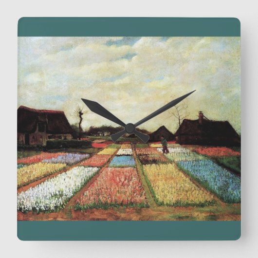 Bulb Fields van Vincent van Gogh. Vierkante Klok (Voorkant)