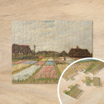 Bulb Fields | Vincent Van Gogh Legpuzzel<br><div class="desc">Bulb Fields (1883) of Flower Beds in Holland door de Nederlandse postpressionistische kunstenaar Vincent Van Gogh. Het originele kunstwerk is een olie op canvas. Dit is een van de eerste landschapsschilderijen van Van Gogh die een panoramisch uitzicht van tulpvelden in bloesem weergeven. Gebruik de ontwerphulpmiddelen om douanetekst toe te voegen...</div>