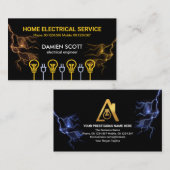 Bulb Power Plug Motif Lightning Flash-elektricien Visitekaartje (Voorkant / Achterkant)