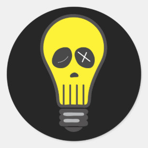 Bulb Skull (kleur) Ronde Sticker