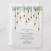  Bulbs Greenery White Brick Wedding Kaart (Voorkant)