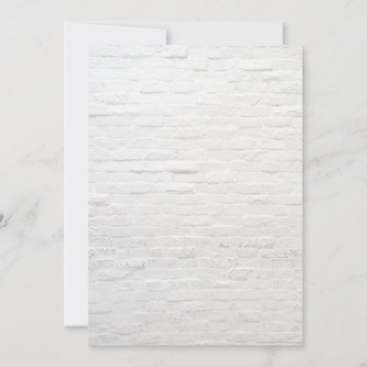 Bulbs Greenery White Brick Wedding Kaart (Achterkant)