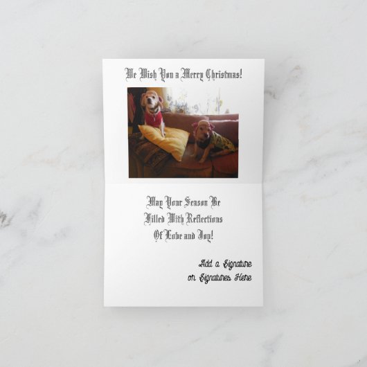 Bulbs op Tinsel Tree Card Kaart (Binnen)