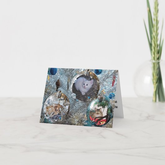 Bulbs op Tinsel Tree Card Kaart (Voorkant)