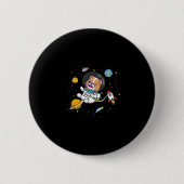 buldog-astronaut ronde button 5,7 cm (Voorkant)