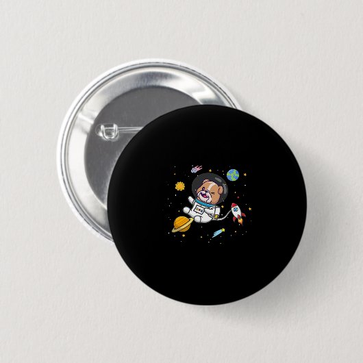 buldog-astronaut ronde button 5,7 cm (Voorkant /achterkant)