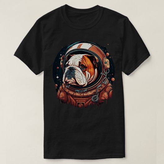 buldog-astronaut t-shirt (Design voorkant)