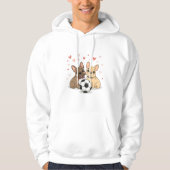 Buldog Francés with soccer ball Valentine's Day Hoodie (Voorkant)