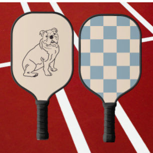 buldog, hondentekening pickleball paddle