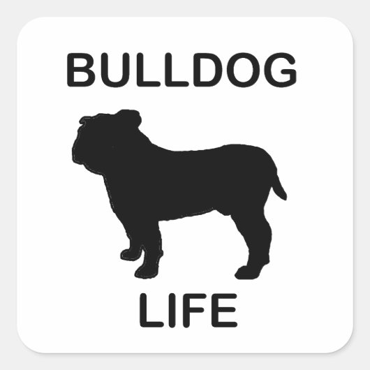 buldog leven vierkante sticker (Voorkant)