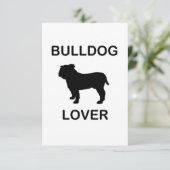 buldog-liefhebber bedankkaart (Staand voorkant)