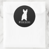 buldog-liefhebber | Frans Pap Frans Bulldog Pap Ronde Sticker (Tas)