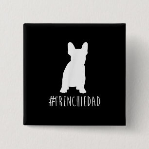 buldog-liefhebber Frans Pap Frans Bulldog Pap Vierkante Button 5,1 Cm