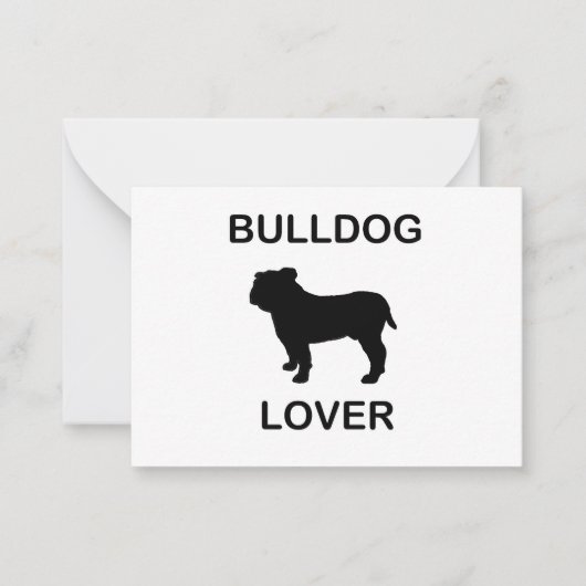 buldog-liefhebber notitiekaartje (Voorkant)