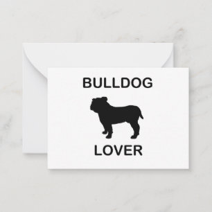 buldog-liefhebber notitiekaartje