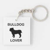 buldog-liefhebber sleutelhanger (Achterkant)