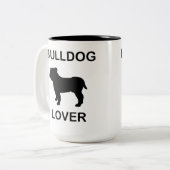 buldog-liefhebber tweekleurige koffiemok (Voorkant links)