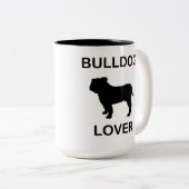 buldog-liefhebber tweekleurige koffiemok (Voorkant rechts)