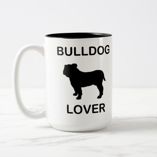 buldog-liefhebber tweekleurige koffiemok (Links)