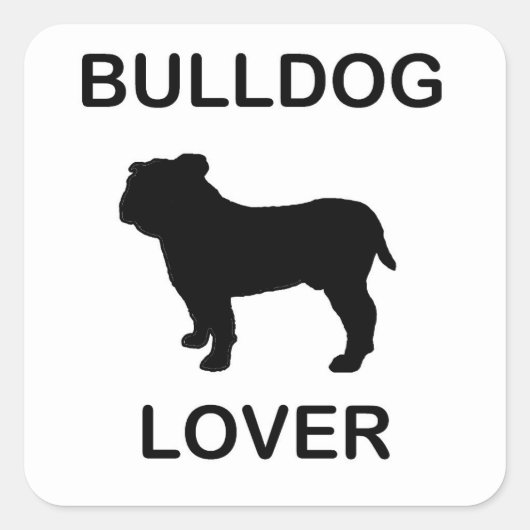 buldog-liefhebber vierkante sticker (Voorkant)