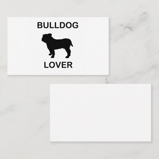 buldog-liefhebber visitekaartje (Voorkant / Achterkant)