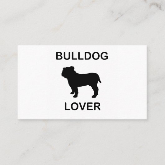 buldog-liefhebber visitekaartje (Voorkant)