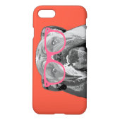 Buldog met het Roze Hoesje van de Telefoon van (Achterkant)