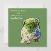 Buldog Puppy Verjaardag Uitnodiging Franse Bulldog (Achterkant)