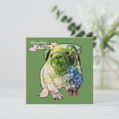 Buldog Puppy Verjaardag Uitnodiging Franse Bulldog (Staand voorkant)