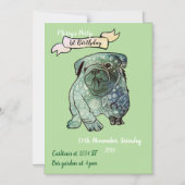 Buldog Puppy Verjaardag Uitnodiging Franse Bulldog Magnetische Uitnodiging (Voorkant)