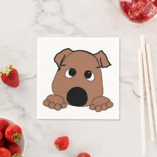 buldog rode cartoon gluren servet