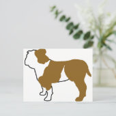 buldog-silhouet briefkaart (Staand voorkant)