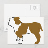 buldog-silhouet briefkaart (Voorkant / Achterkant)