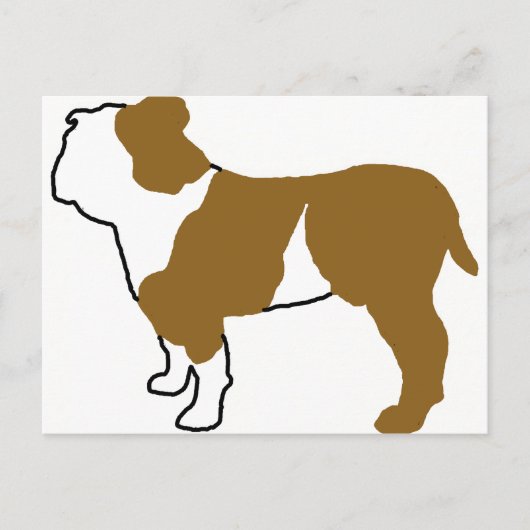 buldog-silhouet briefkaart (Voorkant)