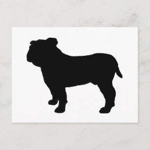 buldog-silhouet briefkaart