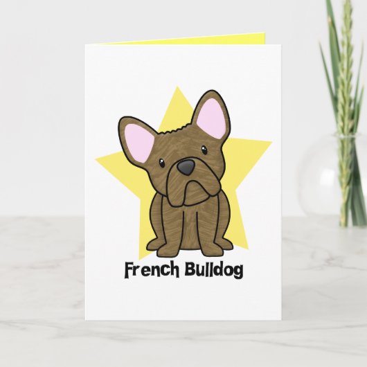 Buldog van de Ster van Kawaii de Getijgerde Franse Kaart (Voorkant)