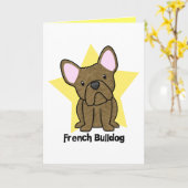Buldog van de Ster van Kawaii de Getijgerde Franse Kaart (Gele Bloem)