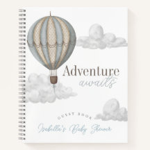 Bule Warmeluchtballon Baby Shower Gastenboek