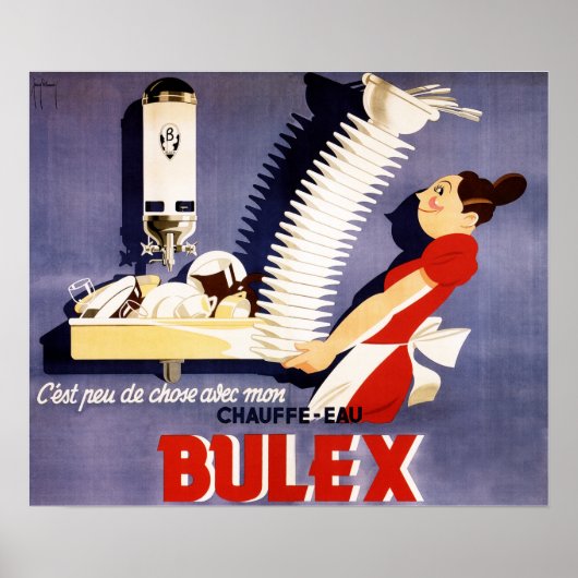 BULEX Belgisch waterverwarmingstoestel  reclame Poster (Voorkant)