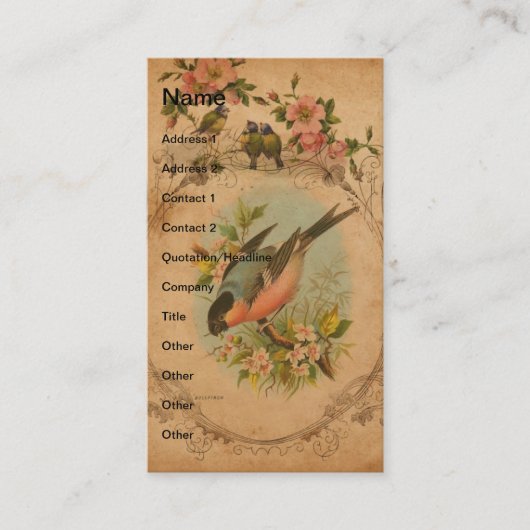 Bulfinch Visitekaartje (Voorkant)