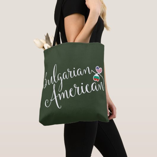 Bulgaars-Amerikaanse getwind harten-grocery-tas Tote Bag (Dichtbij)