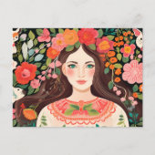 Bulgaars Briefkaart vrouw schattig motief (Voorkant)