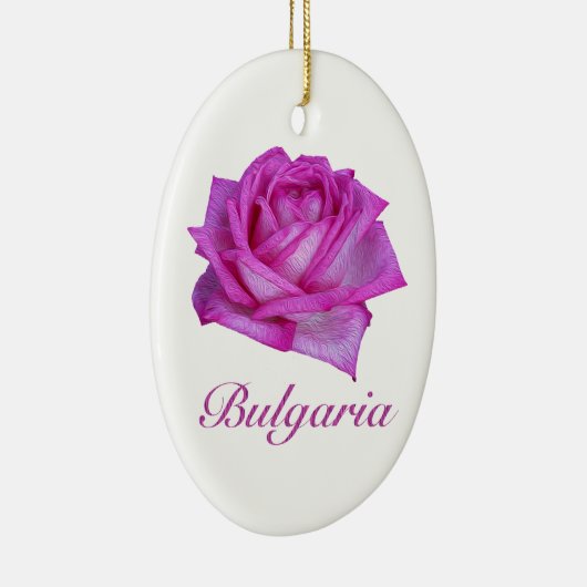 Bulgaars Roos - Olieverf Keramisch Ornament (Rechts)