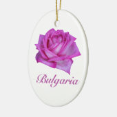 Bulgaars Roos - Olieverf Keramisch Ornament (Links)