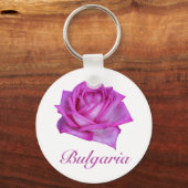 Bulgaars Roos - Olieverf Sleutelhanger (Voorkant)