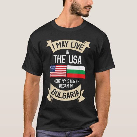 Bulgaarse Amerikaanse vlag Amerikaanse rots T-shirt (Voorkant)