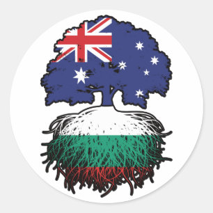 Bulgaarse Australische Australië - boomstammen Ronde Sticker