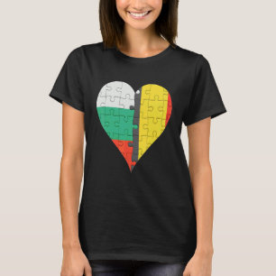 Bulgaarse Belgische vlag Heart T-shirt