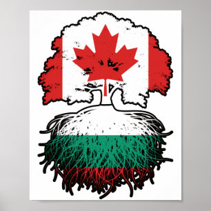 Bulgaarse Canadese vlag voor boomstammen van Canad Poster
